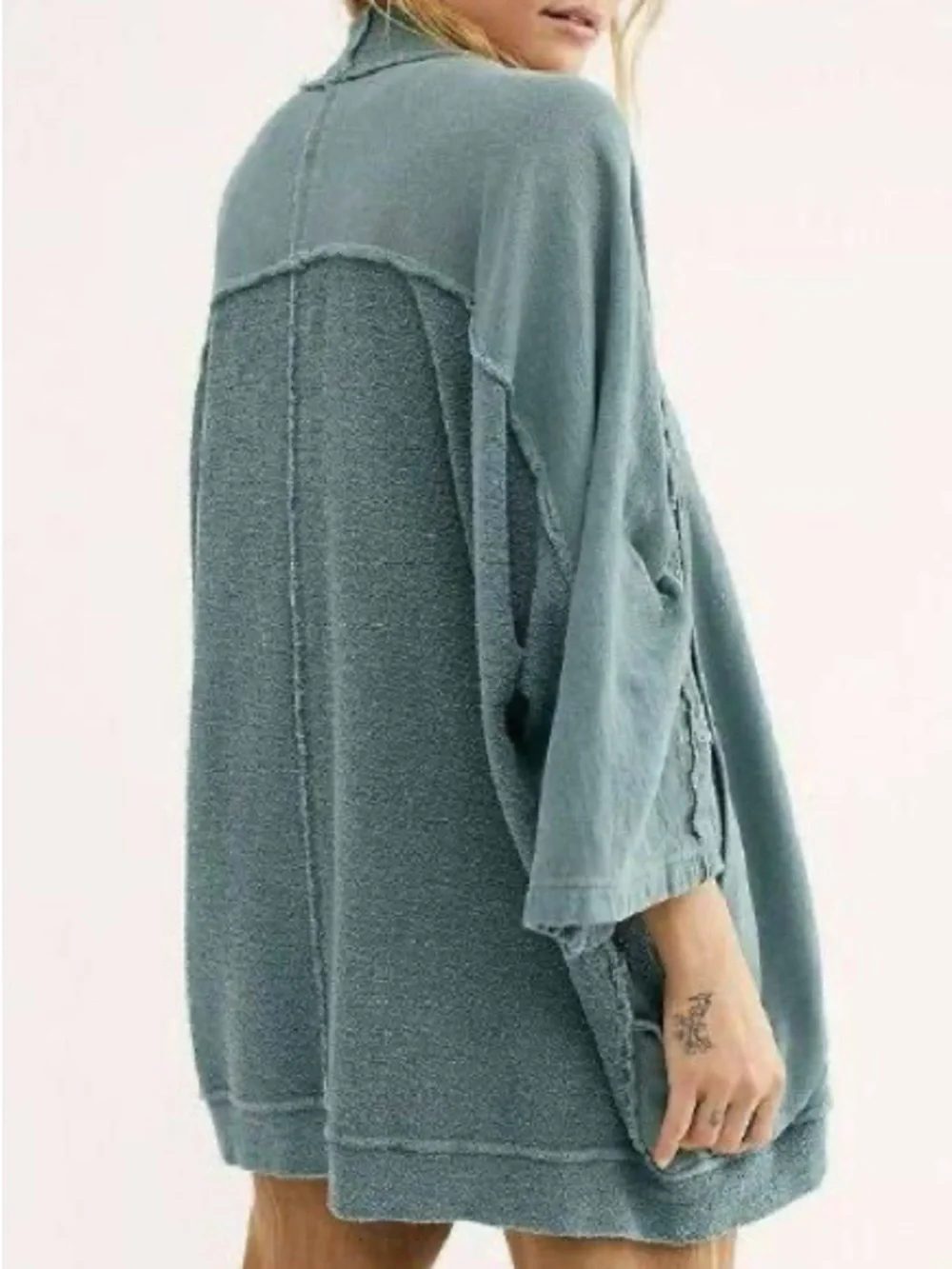 Free People Deep Pockets Cardi in Lakeshore Blue - Picture 2 of 4